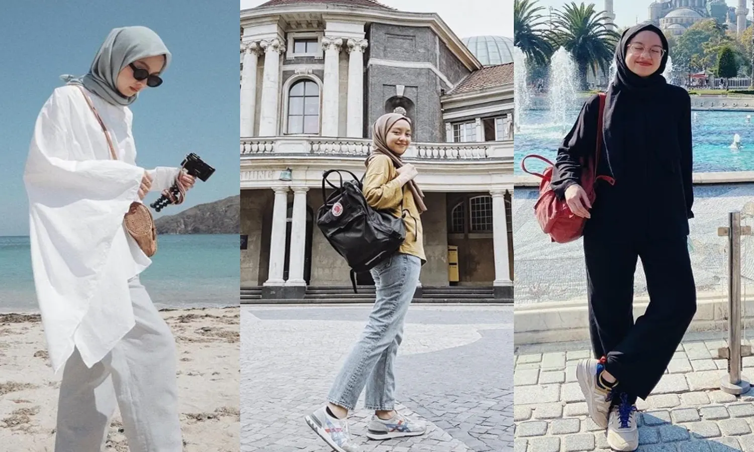 OOTD Liburan Hijab ala Selebgram Tanah Air, Nyaman dan Mudah Ditiru