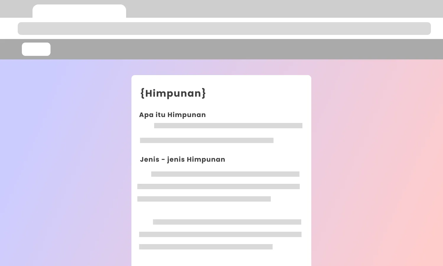 Pengertian dan Jenis - jenis Himpunan